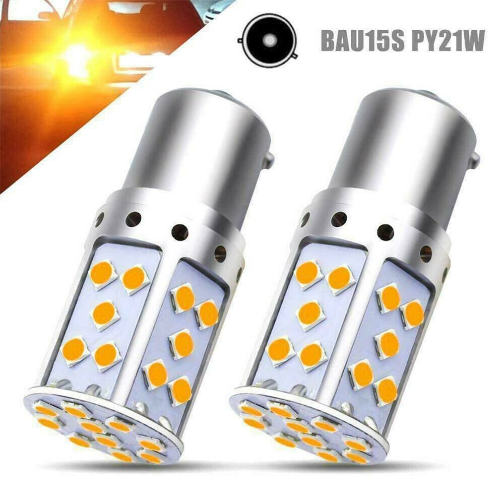 2Pcs BAU15S 7507 PY21W 1156PY Canbus Amber LED Bulbs For Car Turn Signal Light