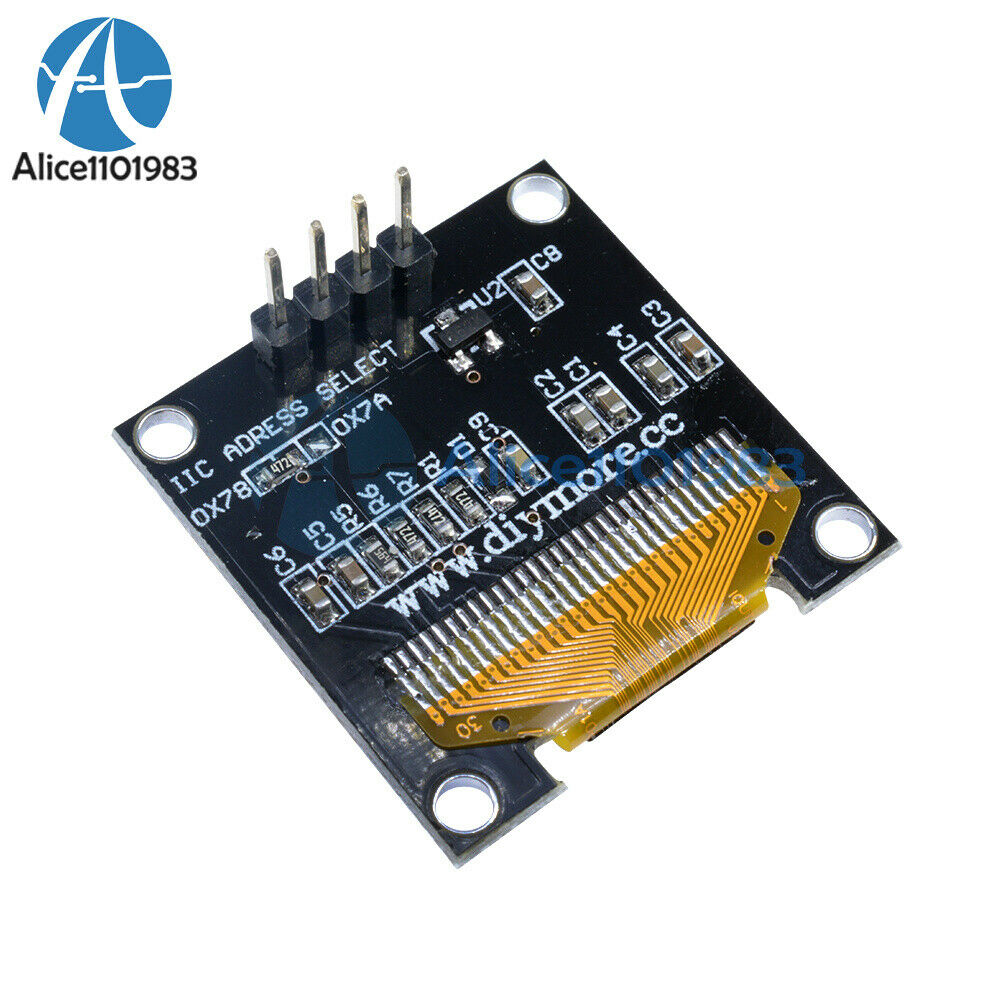 2X 0.96" inch 3-5V I2C IIC 128X64 Yellow Blue OLED LED Display Modul or Arduino