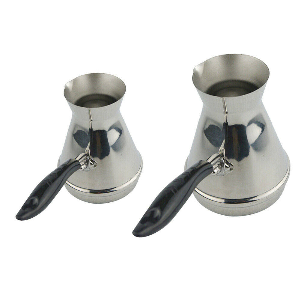 2x Turkish Coffee Pot Maker Traditional Moka Pot 350ml/12oz 500ml/17oz