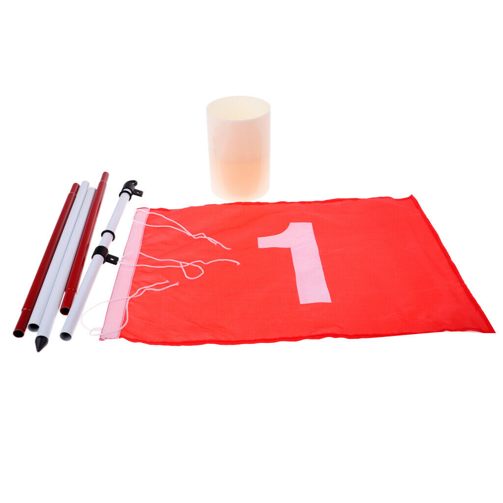 5-Section Folding Golf Flag Stick Garden Cup Training Home Golfing Mark