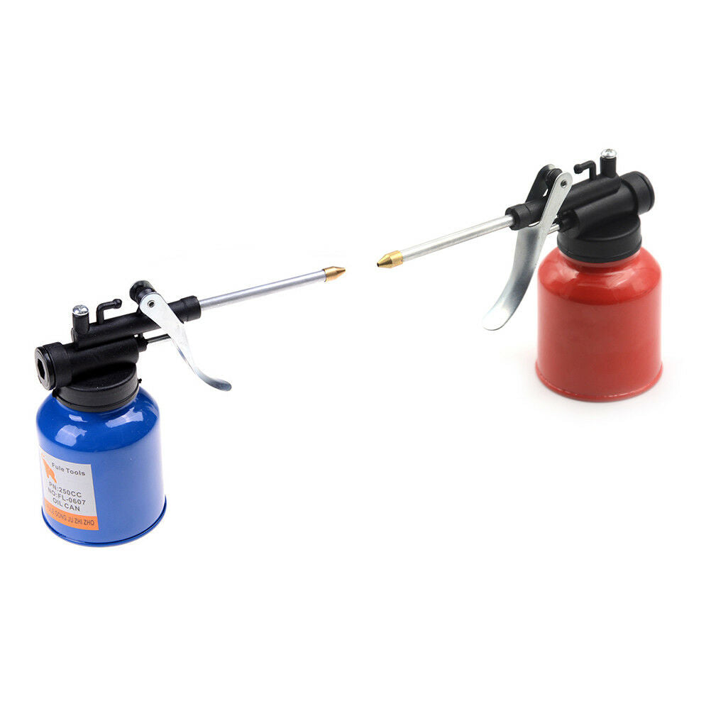High Pressure 250ml Lubrication Feed Oil Can Spray Gun Pot Pump Action Oiler  Re