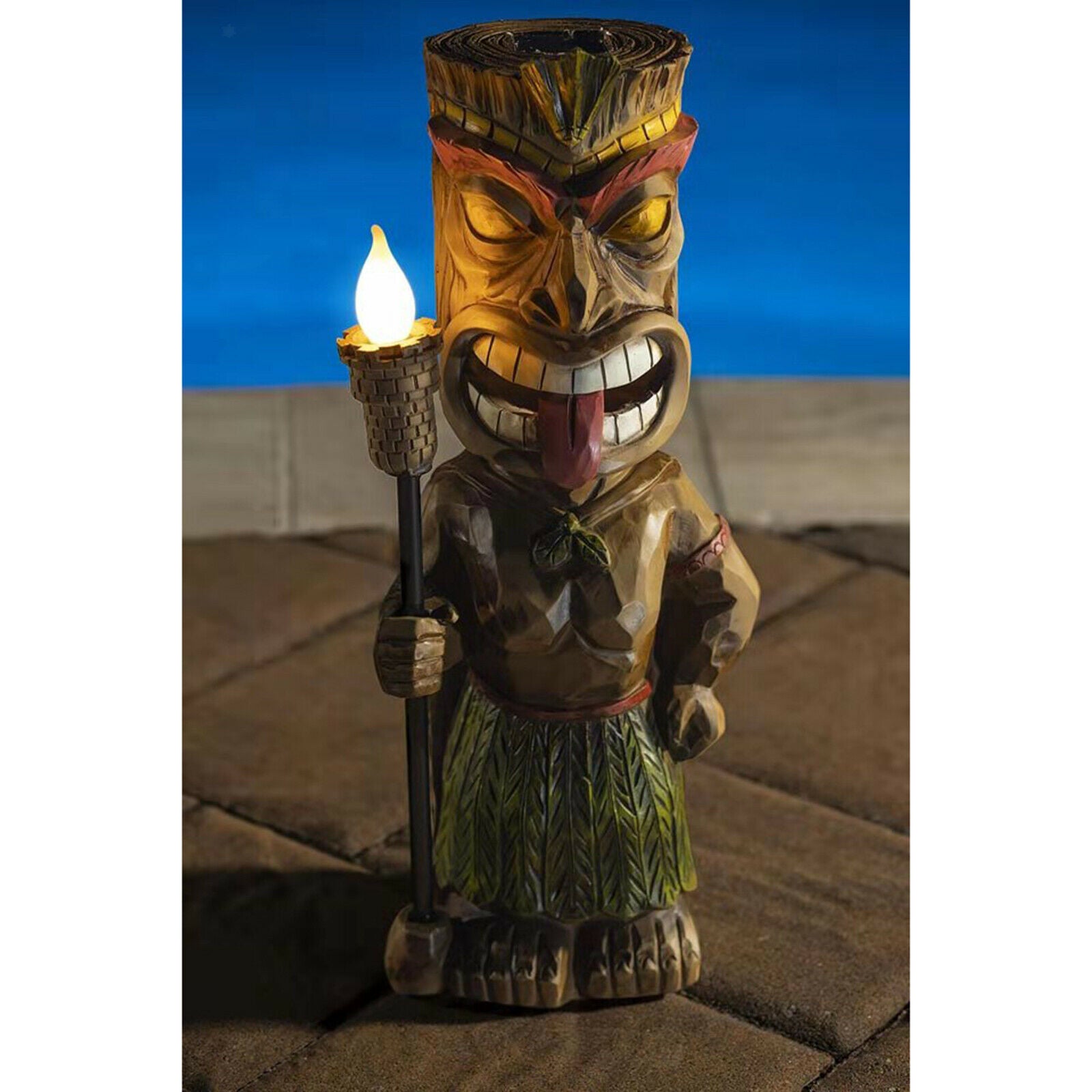 Party Time Tiki Solar Powered LED Outdoor Decor Garden Light Decorations