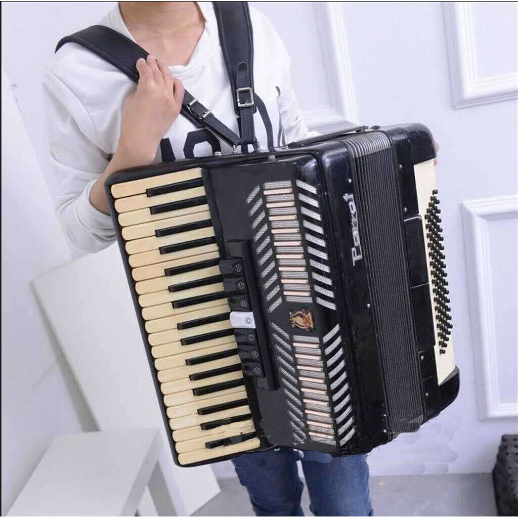 4 Packs Layer Wear-Resistant Cowhide Accordion Shoulder Straps Parts Black