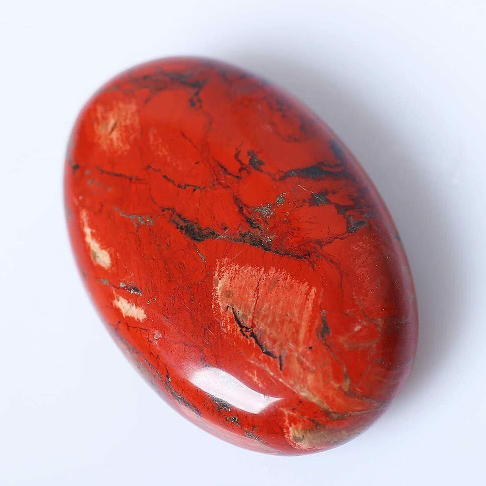 Red Jasper Palm Rock Stone Crystal Healing Reiki Polished Agate Decor