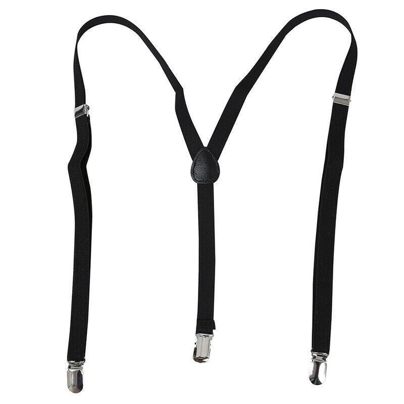 Black Y Back Elastic Suspender Strap Pants Braces Adjustable for Lady D2I2