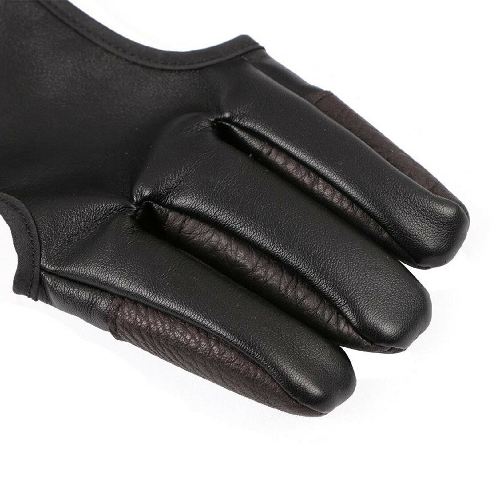 Leather Archery Gloves 3-Finger Left Right Archer Fingers Tab Training Aids