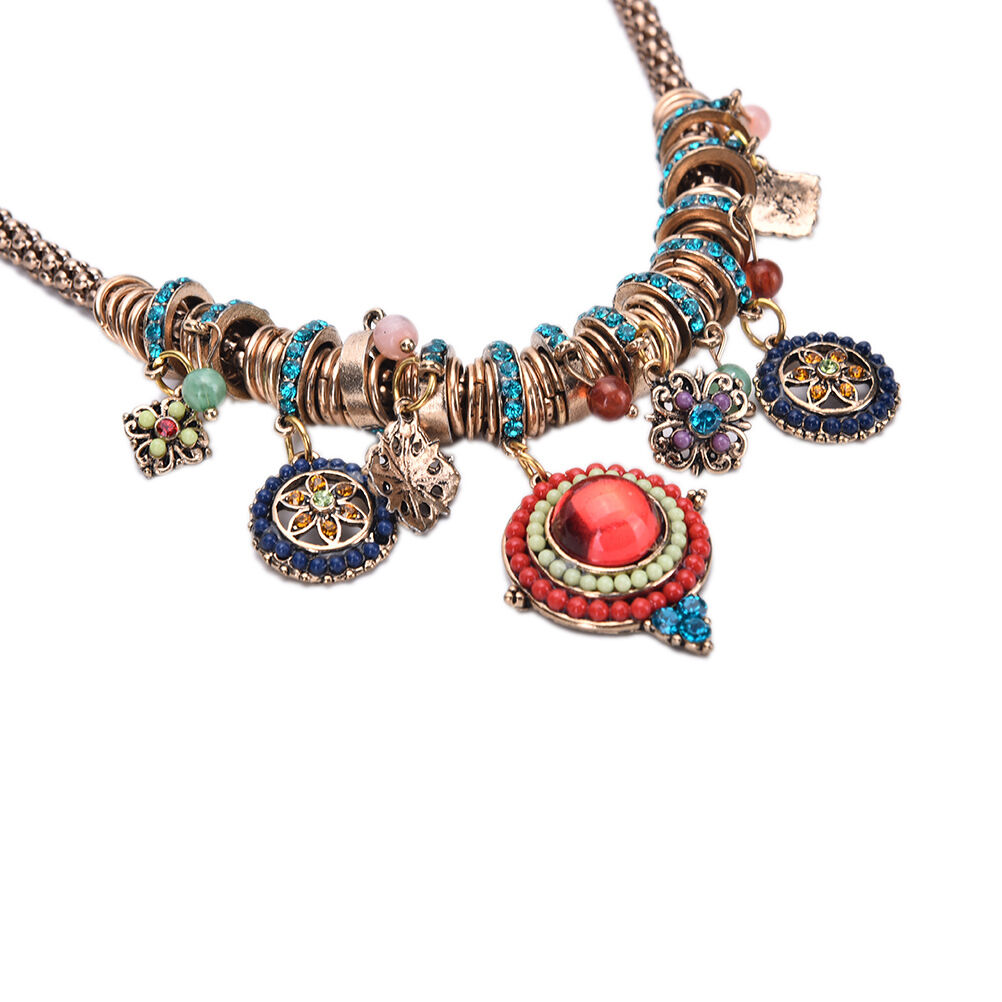 New Gypsy Ethnic Tribal Turkish Boho Chain  Necklace Tassel Pendant Fri.l8