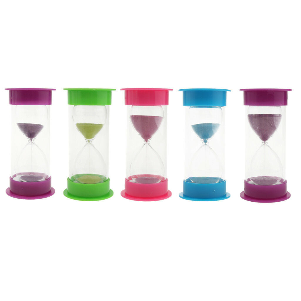 5/10/15/20/30Min 5PCS SET Plastic Hourglass Home Desktop Sand Glass Timers