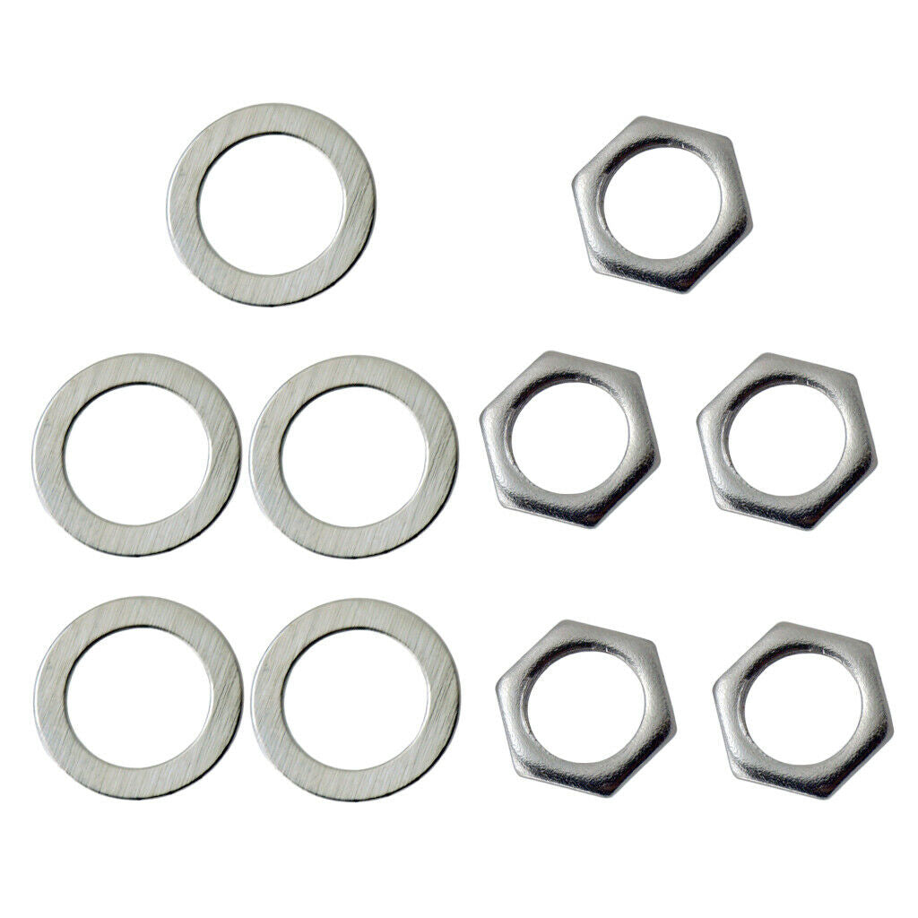 10x Iron Jack Socket Nuts + Washers For Electric Guitar Part