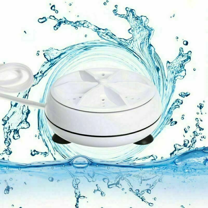 3 in 1 Compact Washing Machine Ultrasonic Rotating Bubbler Turbo Laundry Washer