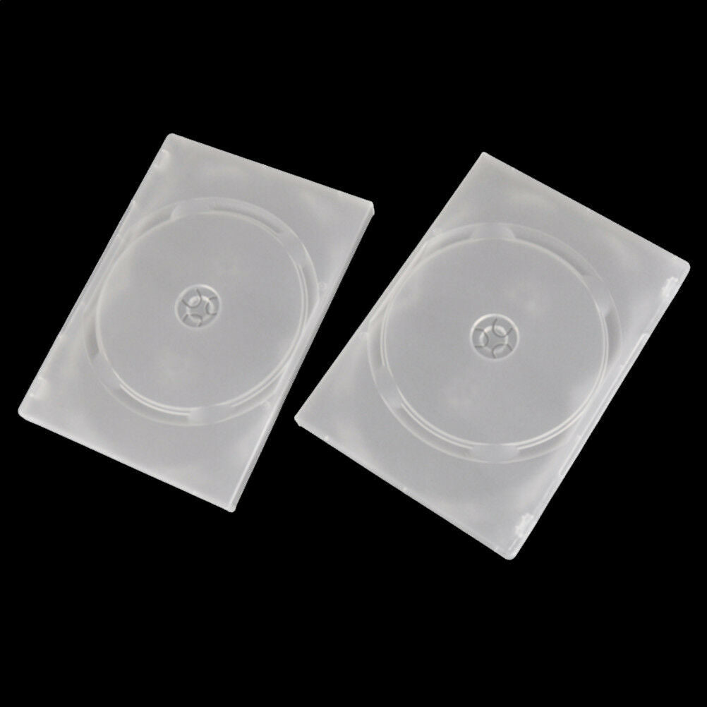 2PCS Clear 3 Disc Holds DVD CD Case Movie Box Storage Holder Cover 14M.l8