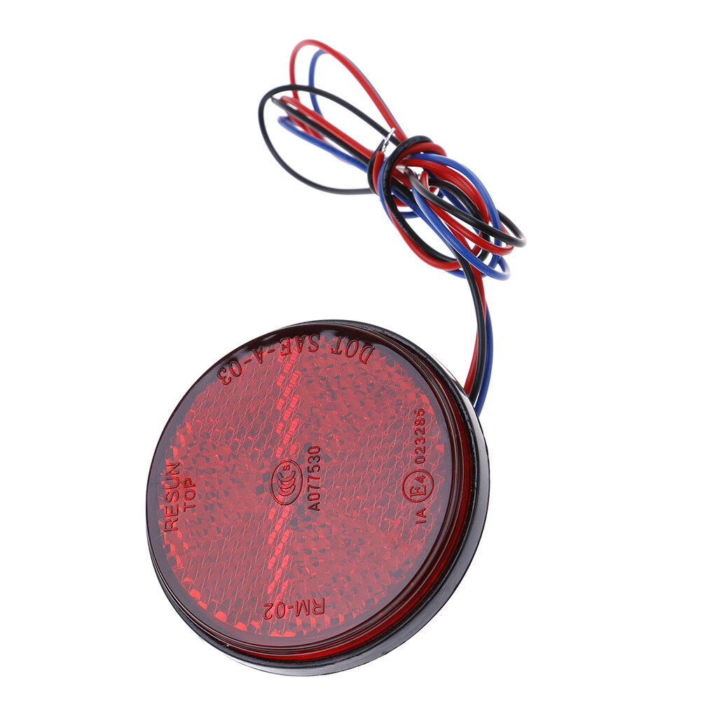 1Pc Car motorcycle red round 24LED brake turn signal stop tail lights reflectoBD