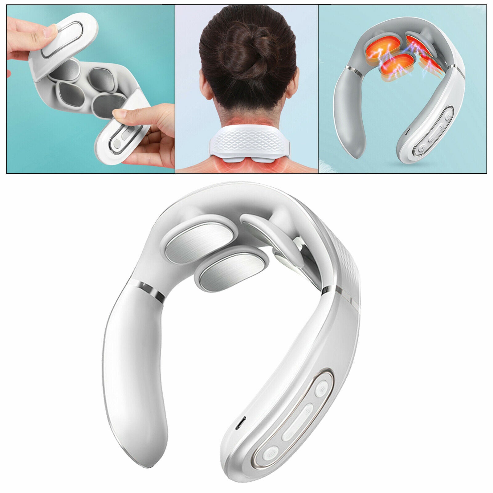 Electric Neck Massager 5 Modes 15 Levels Relax Health Care Use Rechargeable