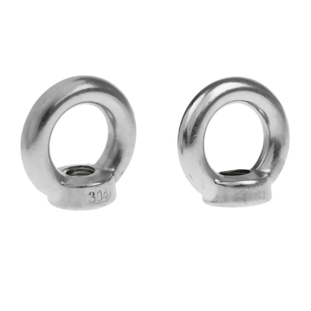 2Pcs M14&M16 304 Stainless Steel Lifting Eye Nut Ring Shape Nuts - 2 Size,