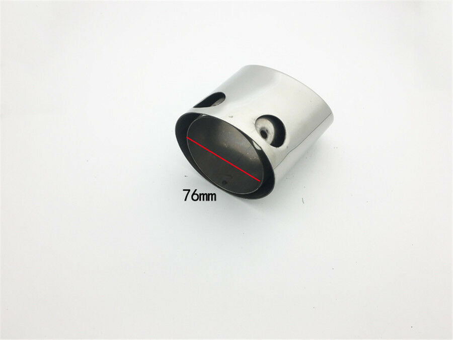 76mm Chrome Stainless Steel Car Exhaust Muffler Tip Pipe Tail Throat Liner Pipe