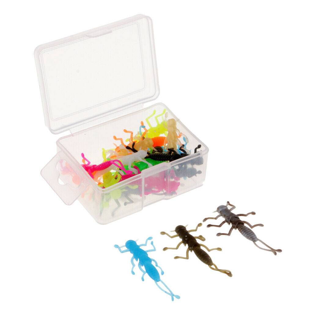 20pcs 1.4'' Rubber Stonefly Fishing Lure Insect Lure Nymph Bait Mayfly Flies