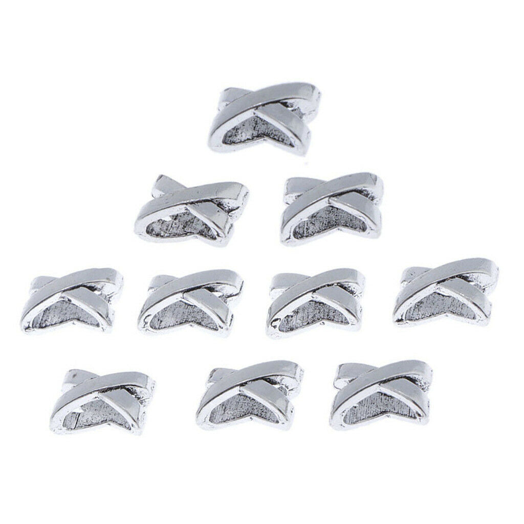 10Pcs Norse Vikings Beads X Shape Hair Beads Dreadlocks for Beards Hair Paracord