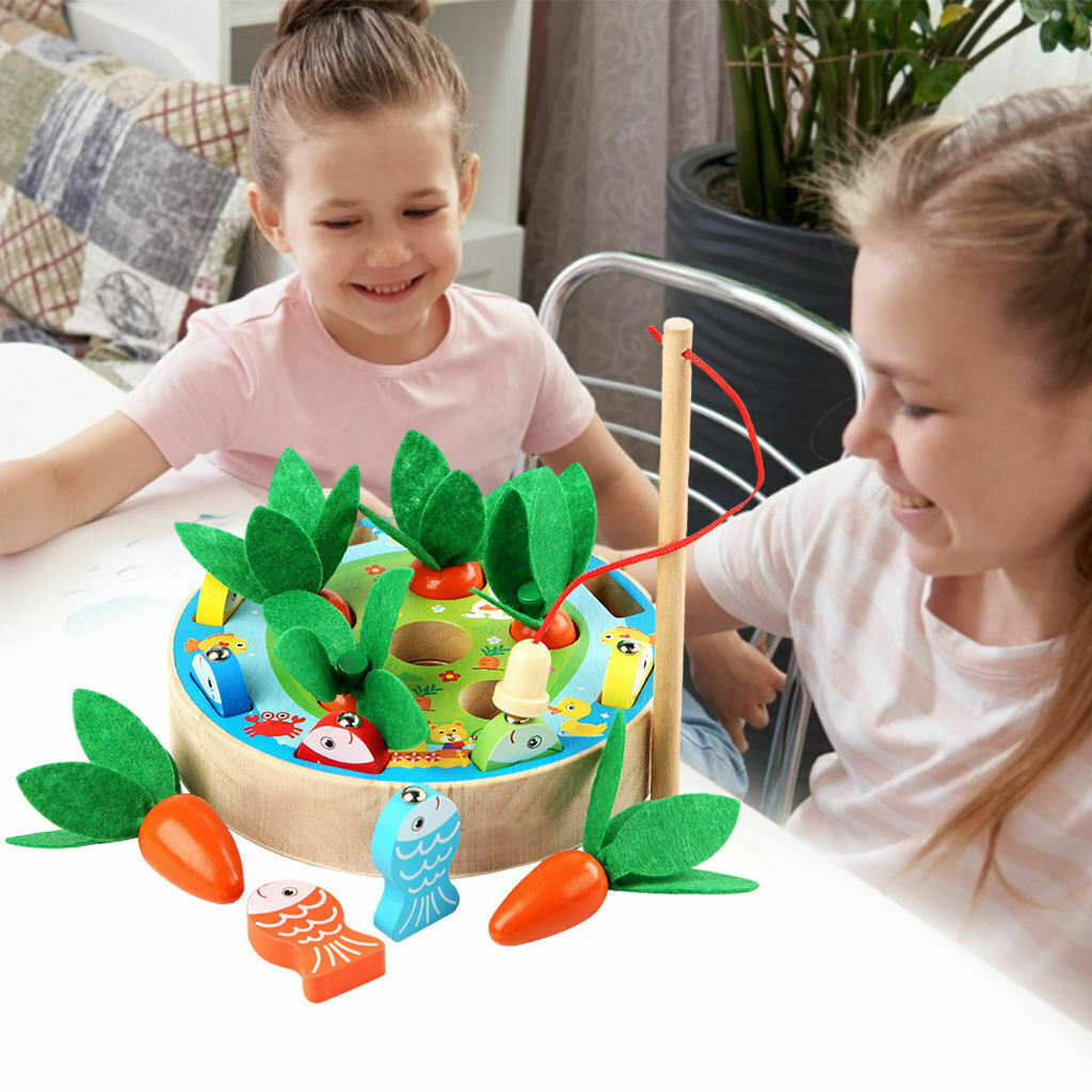 Fishing Game Rod & Fish Harvest Carrot Motor Skill Developmental Party Toys
