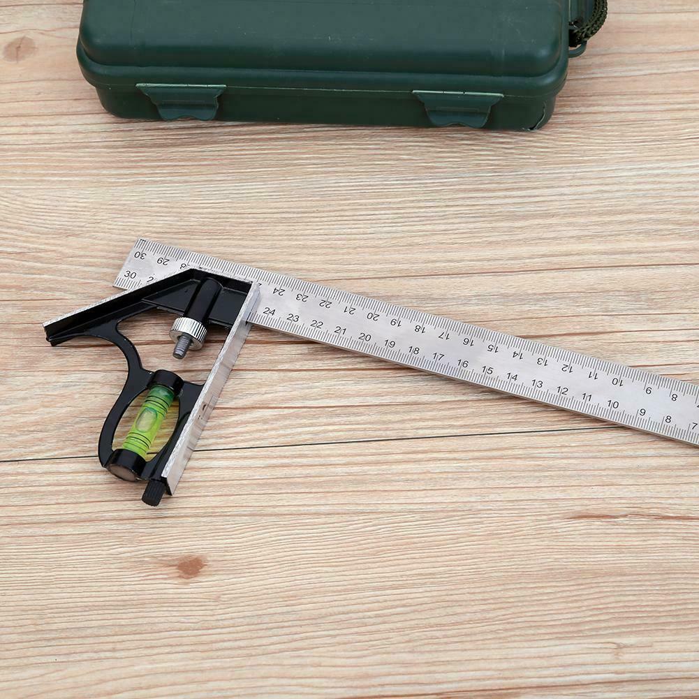 300mm(12'')Adjustable Engineer Combination Try Square Set Right Angle Ruler @
