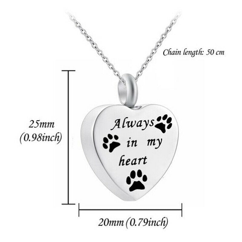 Heart Urn Necklace for Ashes - Pet Cremation Jewelry Keepsake Memorial Pe.l8