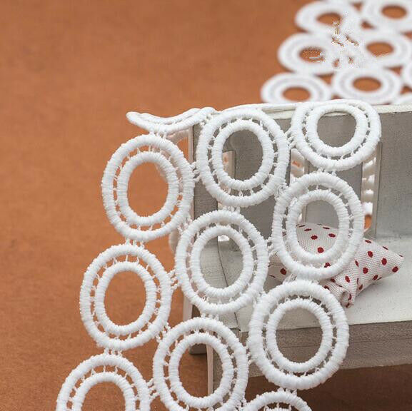 4 Yards Milk silk embroidery Circle Lace DIY curtain/home decoration Accessories