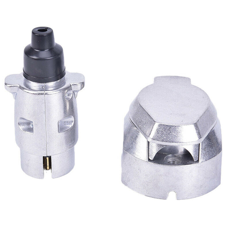12V 7Pin Aluminum Alloy Connector Socket & EU Plug Trailer Car Caravan TowbaBDA