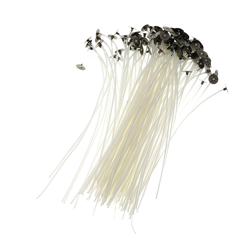 50pcs 20cm Cotton Pre Waxed Candle Wicks for Candle Making with Sustainers