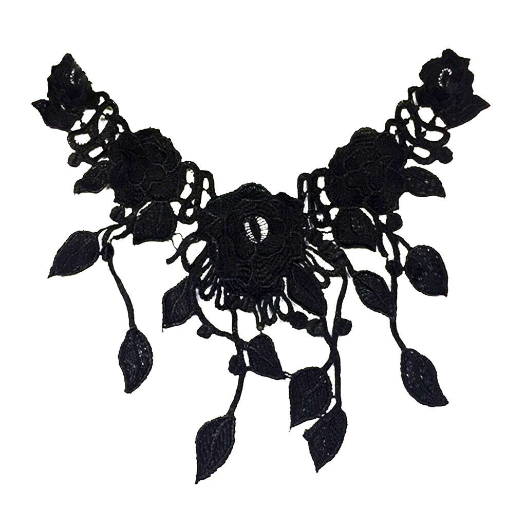 Tassle Embroidered Lace Patches for Wedding Dress Applique Collar Decor