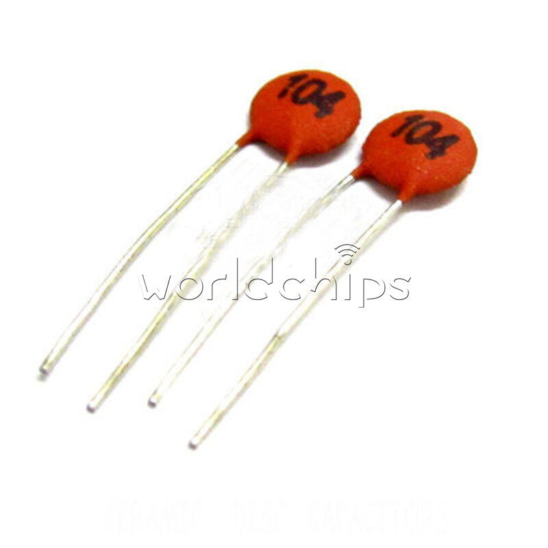 100Pcs 50V Ceramic Disc Capacitors DIP 100nF 0.1uF 104pF