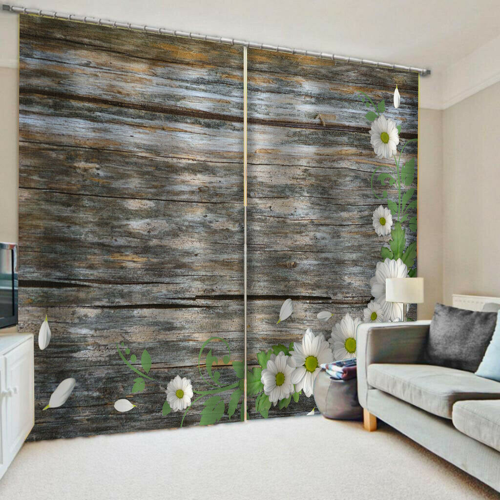 Curtain Panels Pair Waterproof Drapes Home Living Rome Bedroom Decor 55"x39"