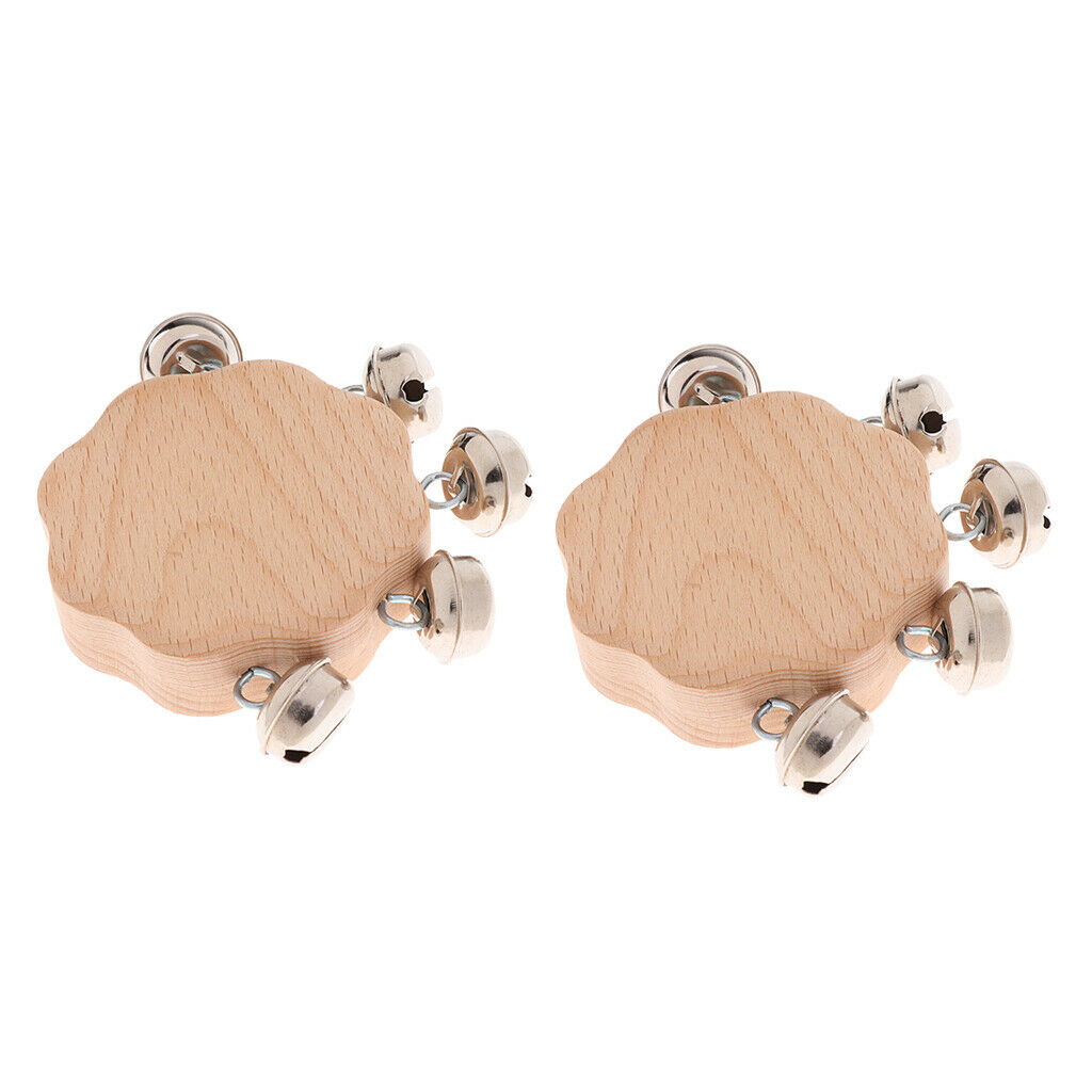 2 Pieces Wooden Baby Rattle Educational Grasping Rattle Toys