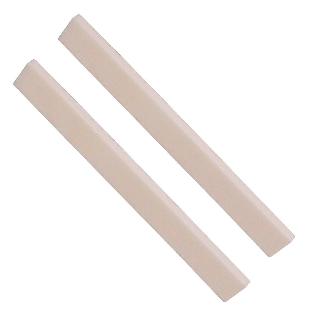 2 Packs DIY Bone Blank Saddle 80x3x10mm for Accoustic Classical Guitar Banjo