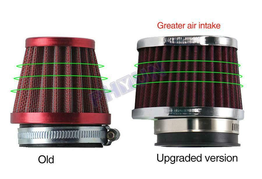 2x Motorcycle Air Filter High Flow Air Filter Air Cleaner 1.77 inch Universal