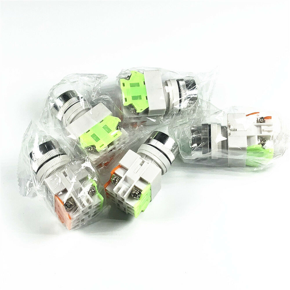 5 x  Green Round Cap  Momentary Push Button Switch LAY37-11BN  22mm