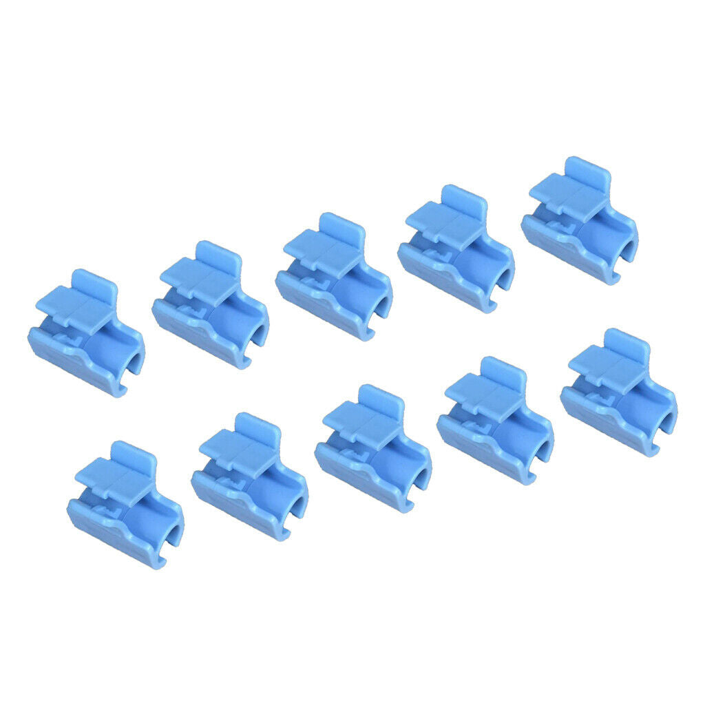 10Pcs Pipe Clamps for Fixing Greenhouse Film Row Cover Netting Blue