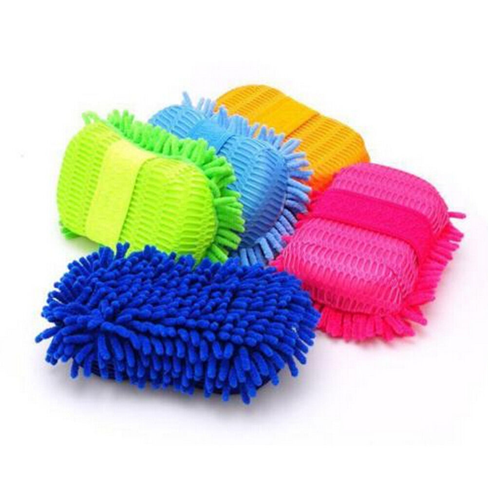 Microfiber Chenille Car Vehicle Care Washing Brush Sponge Pad Cleaning Too.l8