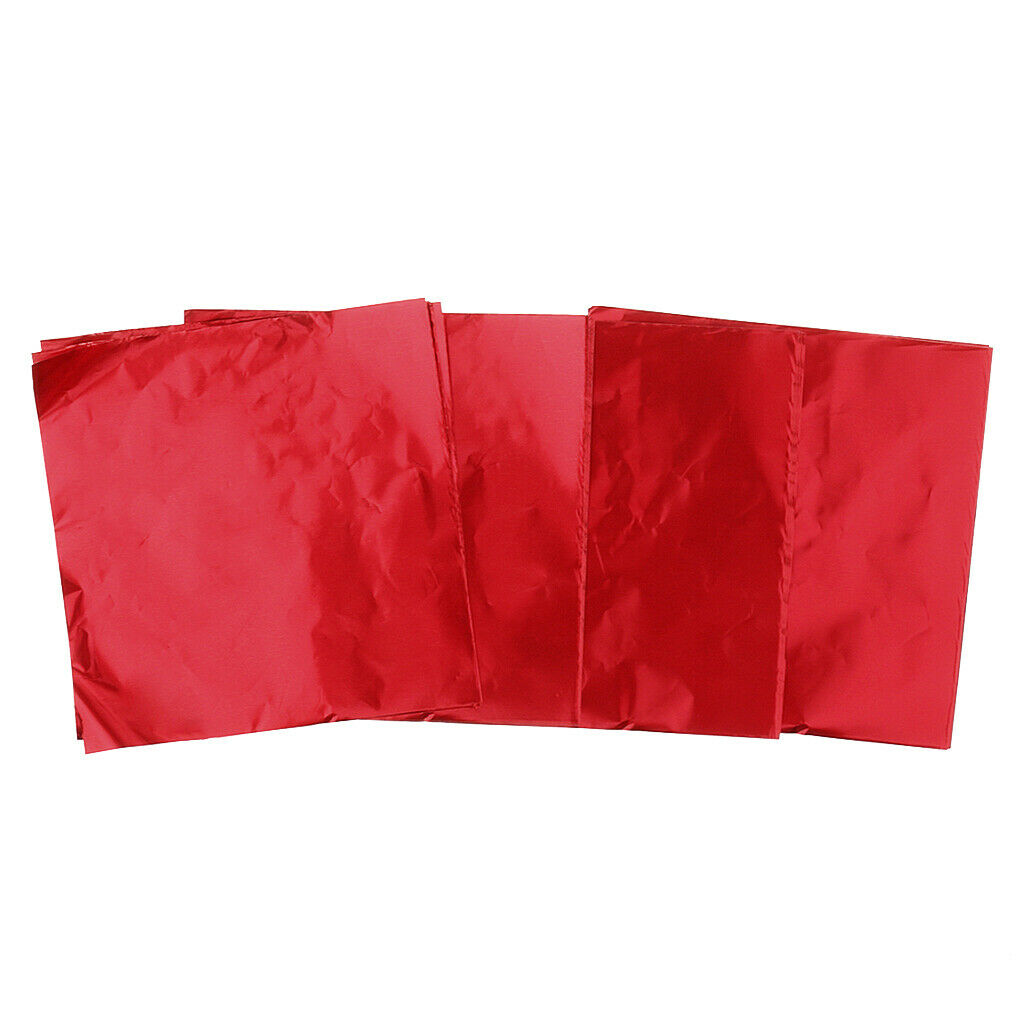 100pcs Foil Wrappers Package for Sweets Candy Chocolate Lolly Art Red