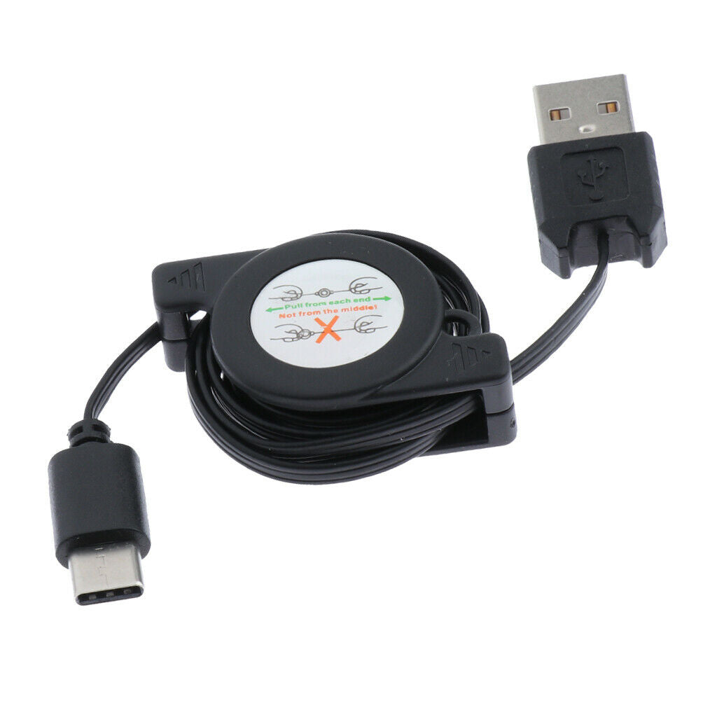 USB Type C Cable, Retractable Type C Charger Cable, Durable Metal Charging Data