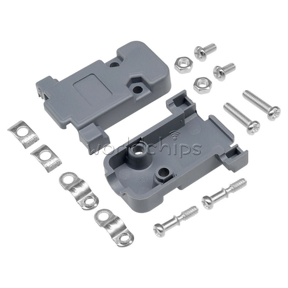 20PCS Grey D-Sub DB9 9Pin Plastic Hood Cover for 9 Pin or 15 Pin Connector