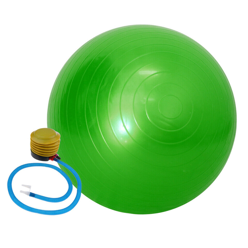 55cm Yoga Ball with Pump Anti Burst Exercise Balance Workout Fitness Green