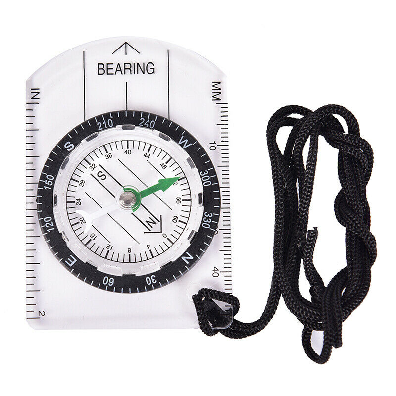 1pc Outdoor Hiking Camping Compass Map Scale Ruler Multifunctional Equipm.l8