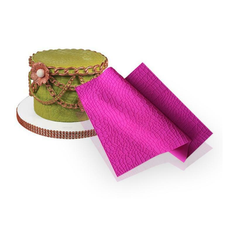 Skin Texture Embossed Fondant Lace Cushion Silicone Mold for Chocolate