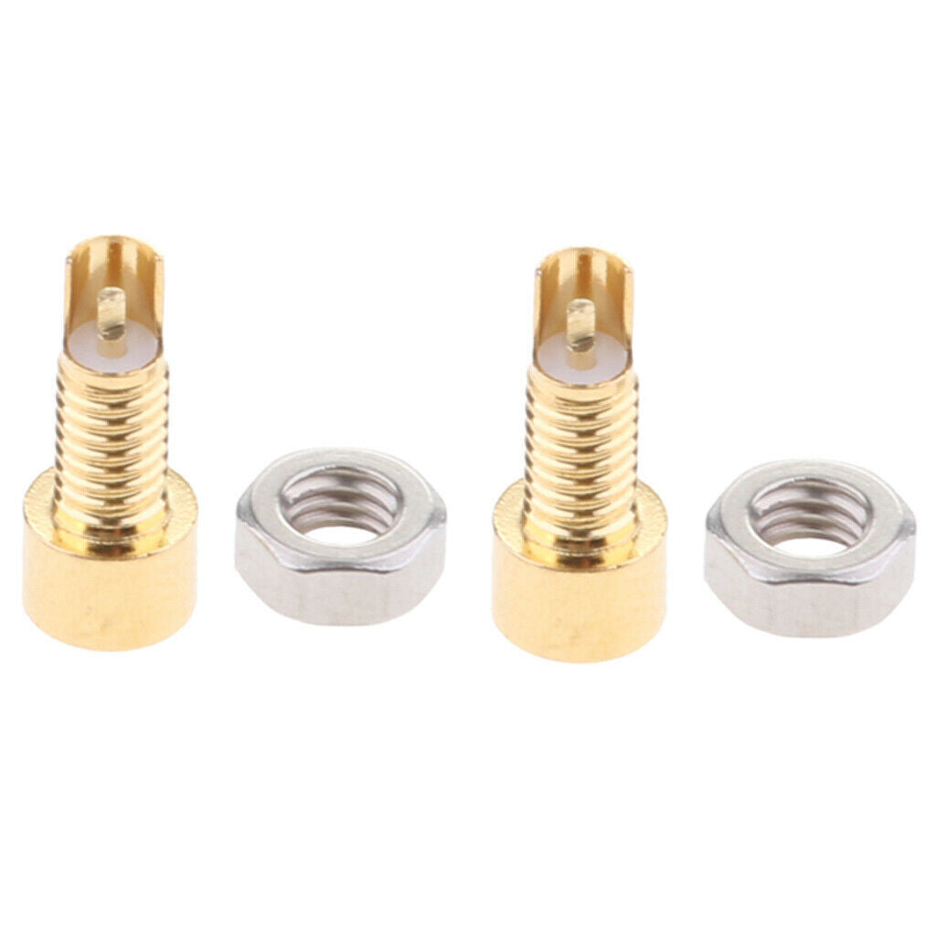 2Pieces MMCX Plug Female Straight Connector Screws Headphone Copper Plated Nuts