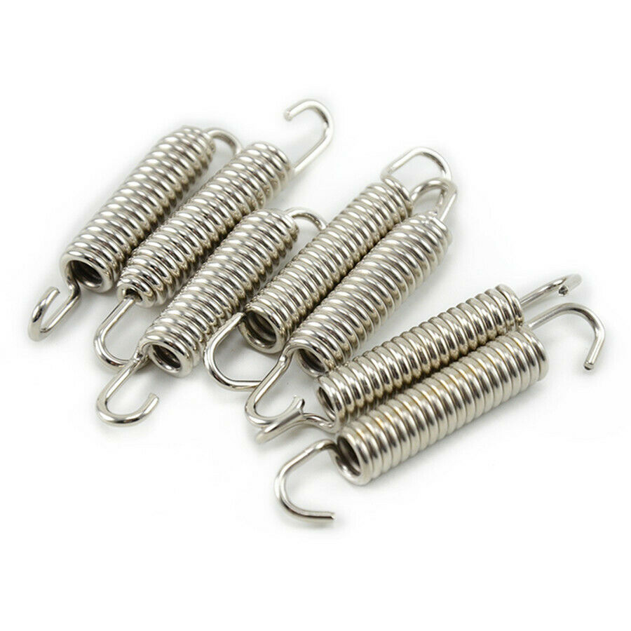 6pcs 58mm Motorcycle Exhaus Mounting Spring Hook With Fastener Stainless Steel