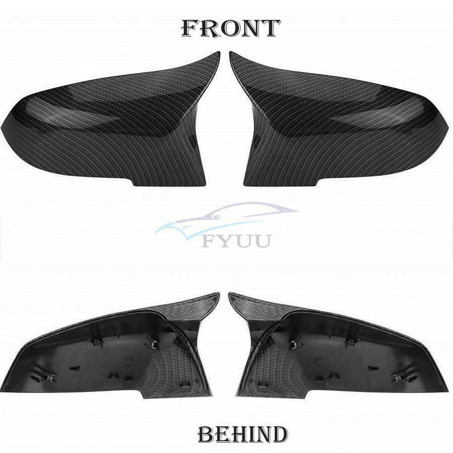 For BMW 2/3/5 F20 F21 F22 F30 F31 F32 F33 ABS Carbon Fiber Mirror Cover Black