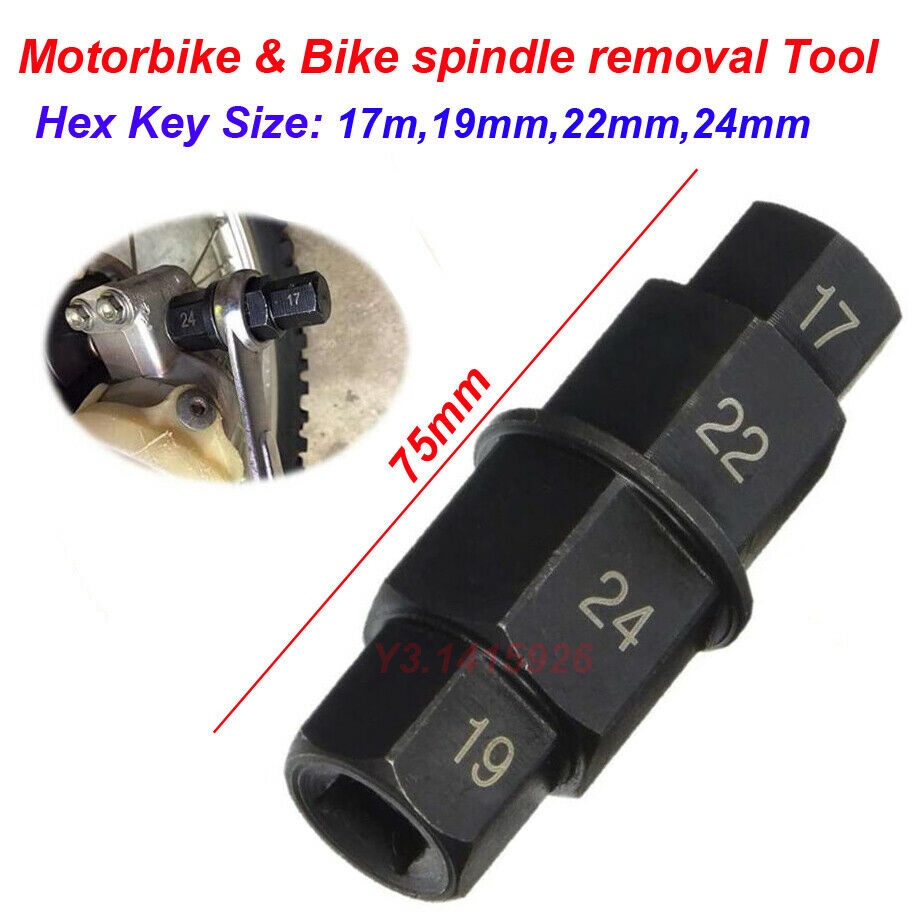 Motorcycle &Bike Spindle Hex Key Wrenches Front Wheel Removal Tool 17/19/22/24mm