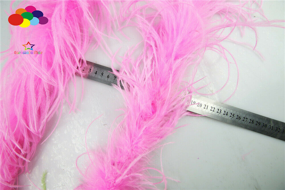 2M pink ostrich feather strip boa Costumes Trim Craft Trim for Party Costume