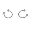 2Pcs Crystal Stainless Steel  Bar Lip Nose Ring Stud Body Piercing