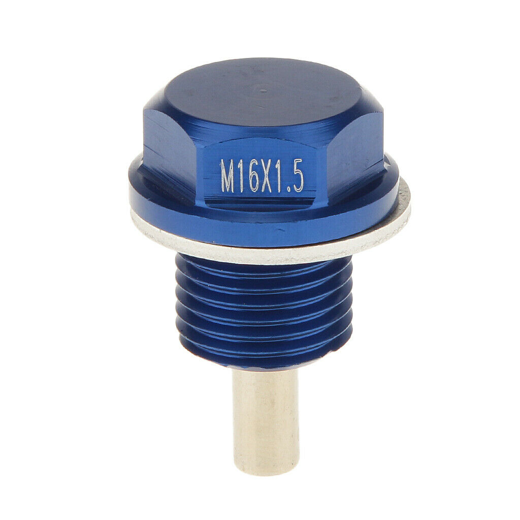 2 Pieces M16X1.5 Anodized Magnetic Engine Oil Pan Drain Bolt Plug for