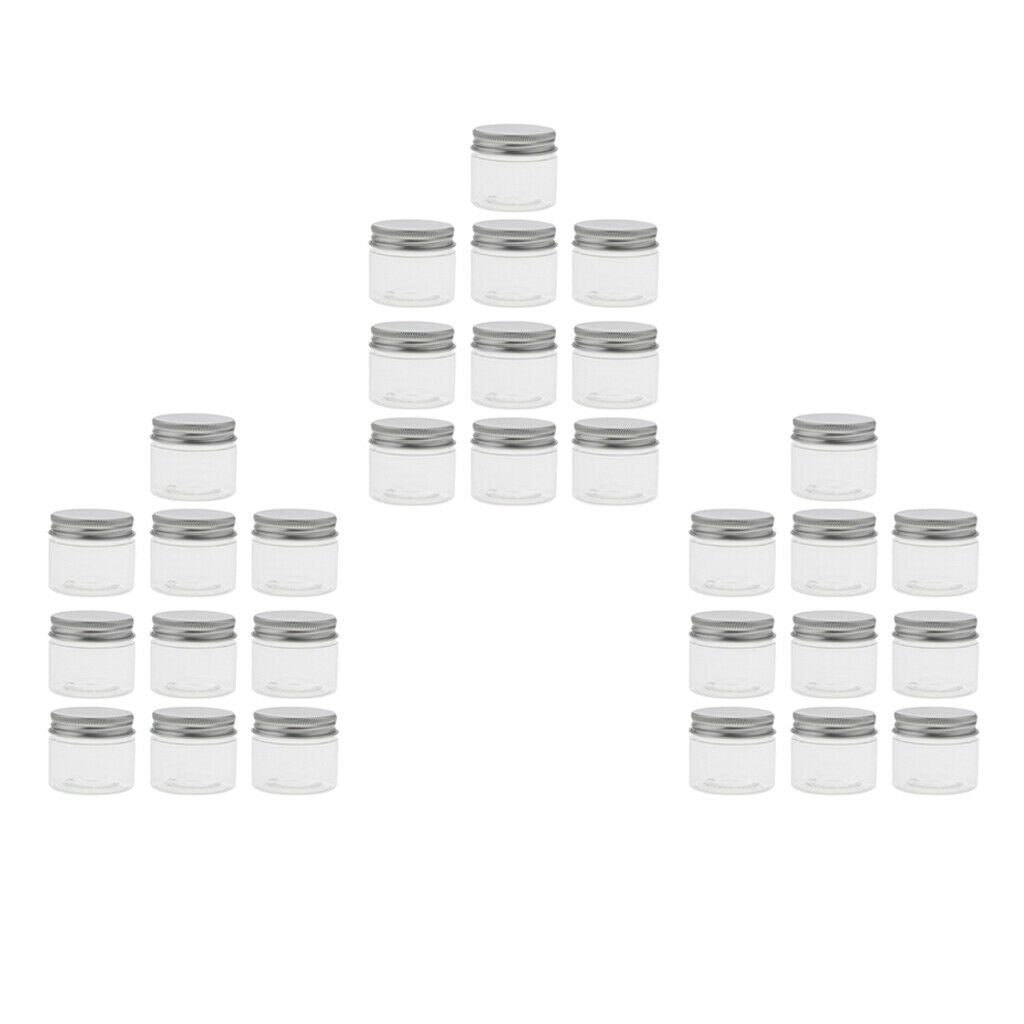 30 Pieces Clear Plastic Empty Cosmetic Jars Pots Makeup  Storage Case 50 Ml